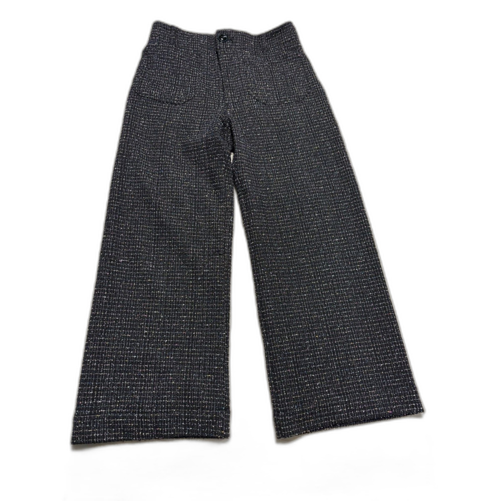 Maeve Black Tweed Wide Leg Pants